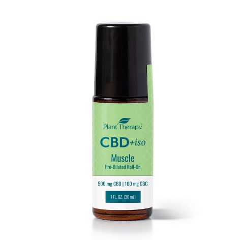 CBD + iso Muscle Roll On (500mg CBD/100mg CBC) by Plant Therapy (1oz)